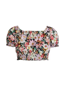 Airisa Top cropped floreale donna