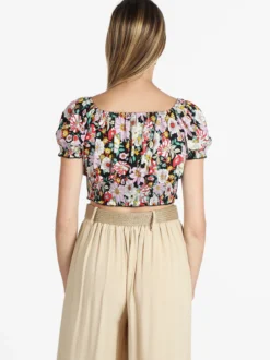 Airisa Top cropped floreale donna
