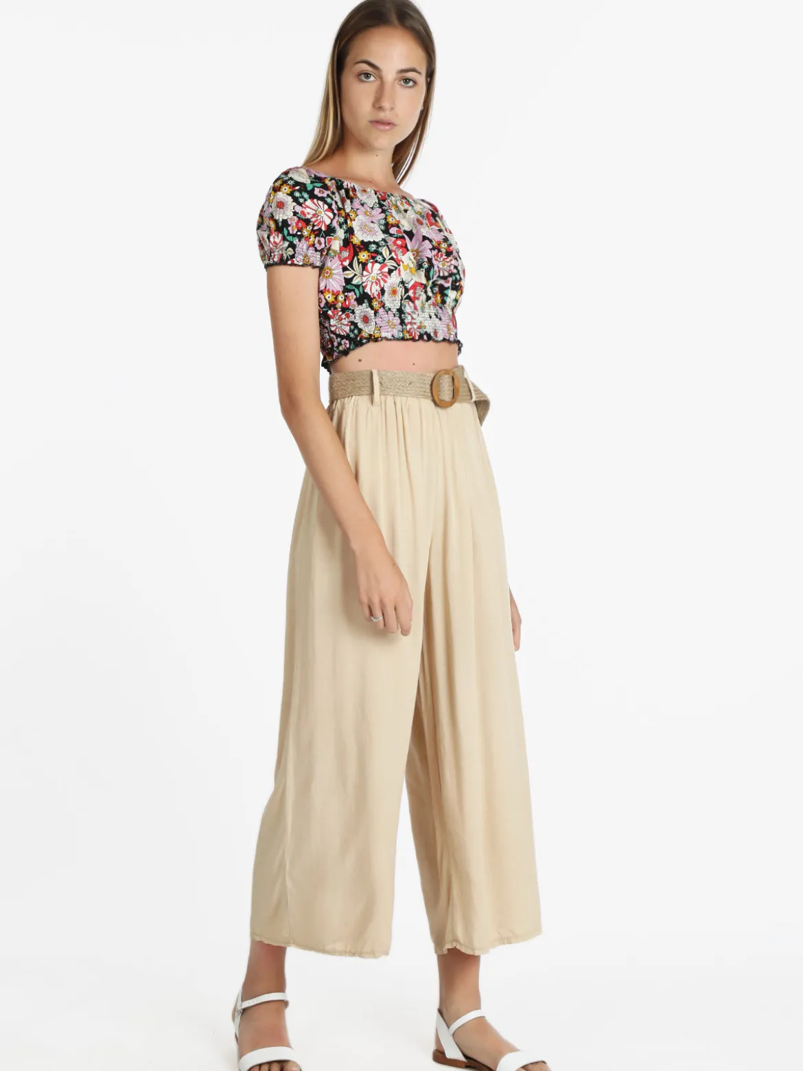 Airisa Top cropped floreale donna