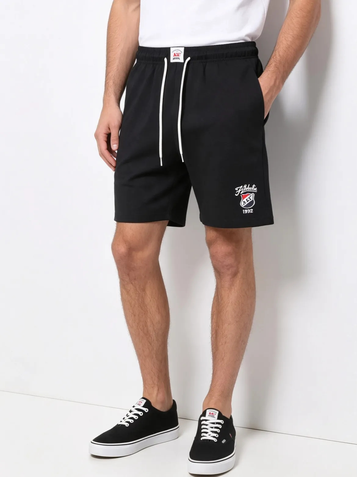 Aki Bermuda sportivi da uomo in cotone con coulisse