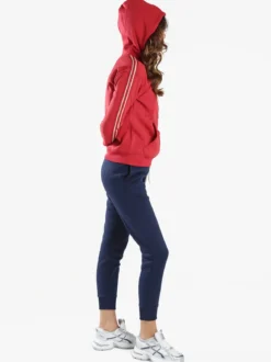 Aki Completo tuta da donna 2 pezzi con cappuccio e interno felpato - rosso