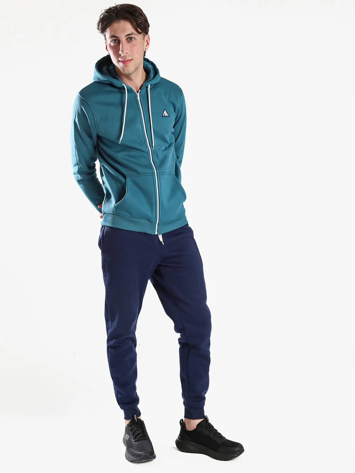 Aki Completo tuta da uomo 2 pezzi full zip con cappuccio - ottanio