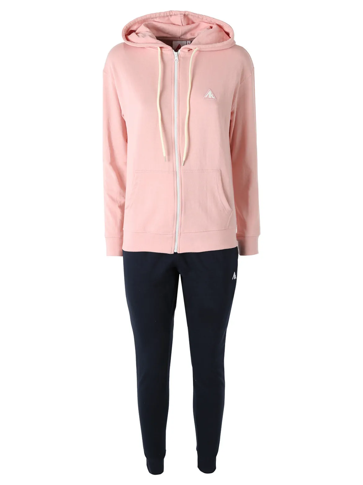 Aki Completo tuta 2 pezzi da donna con cappuccio e zip - rosa