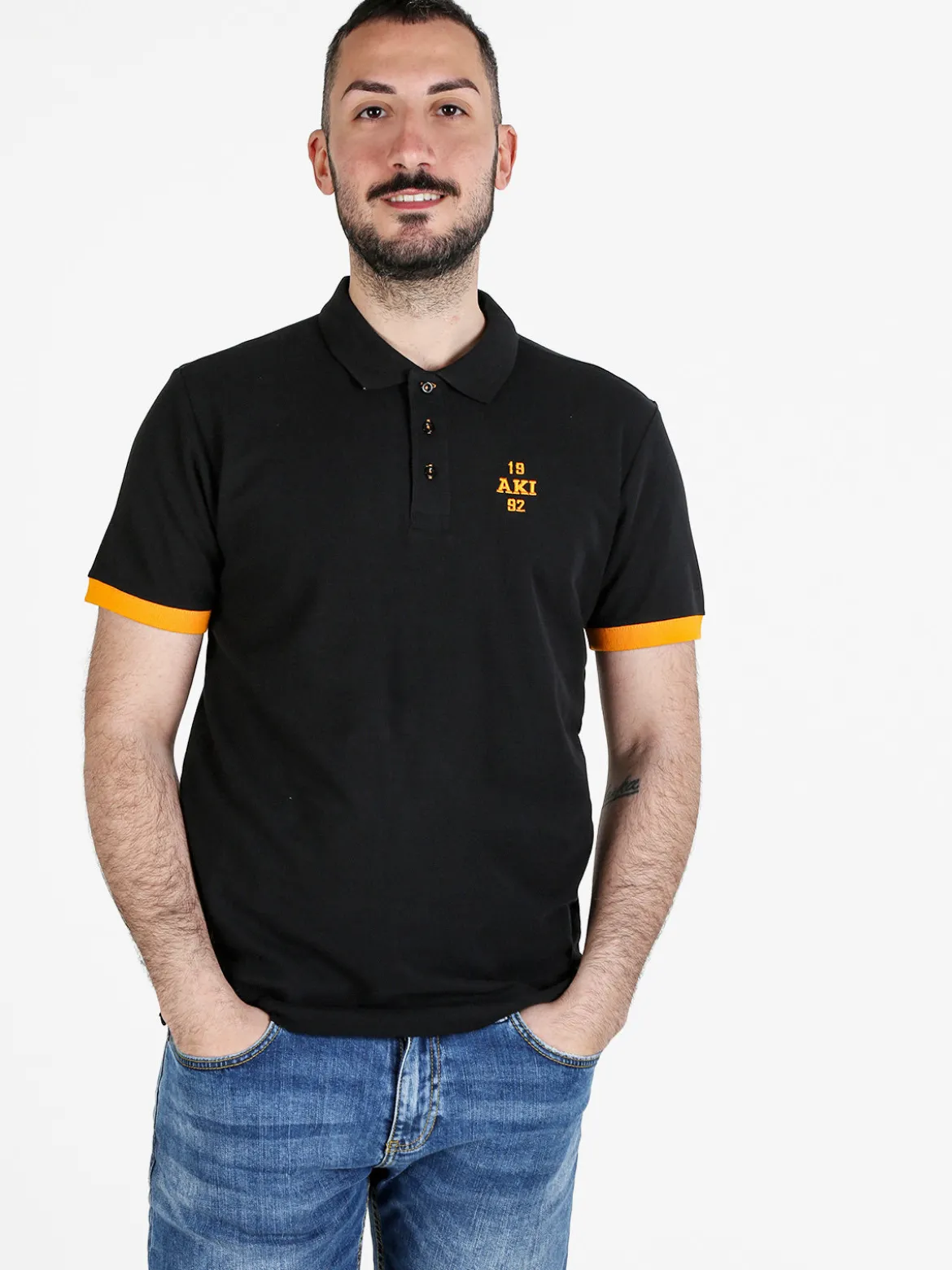 Aki Polo da uomo in cotone a maniche corte