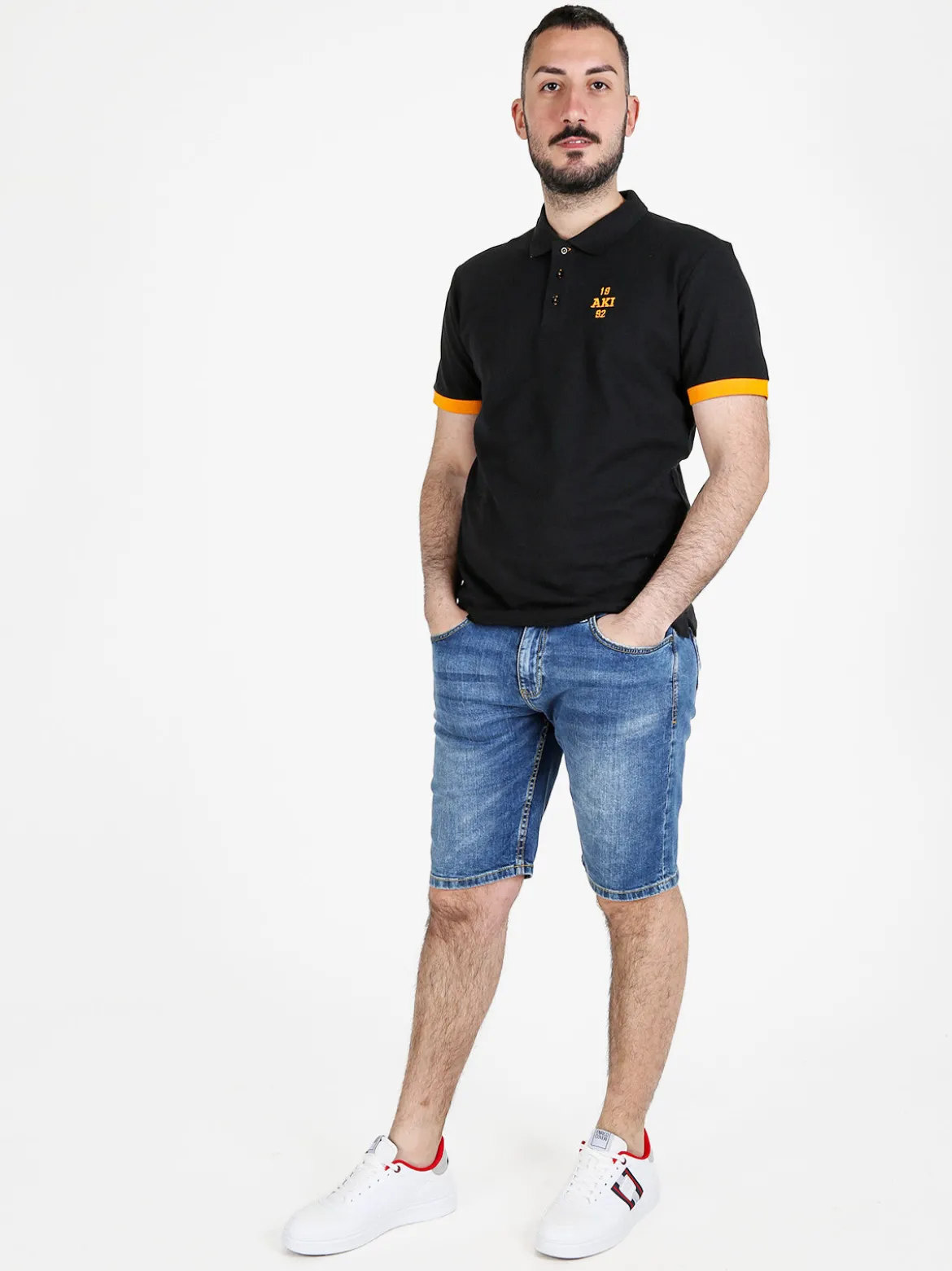 Aki Polo da uomo in cotone a maniche corte