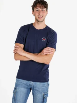 Aky T-shirt uomo in cotone tinta unita - blu scuro