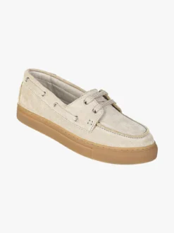 Amerigo Vespucci Mocassini donna in pelle scamosciata con lacci - ghiaccio