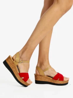 Andrea Pierago Sandali donna in pelle con zeppa