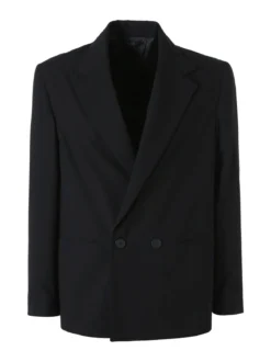 Andy Don B Blazer da uomo elegante a doppiopetto - nero
