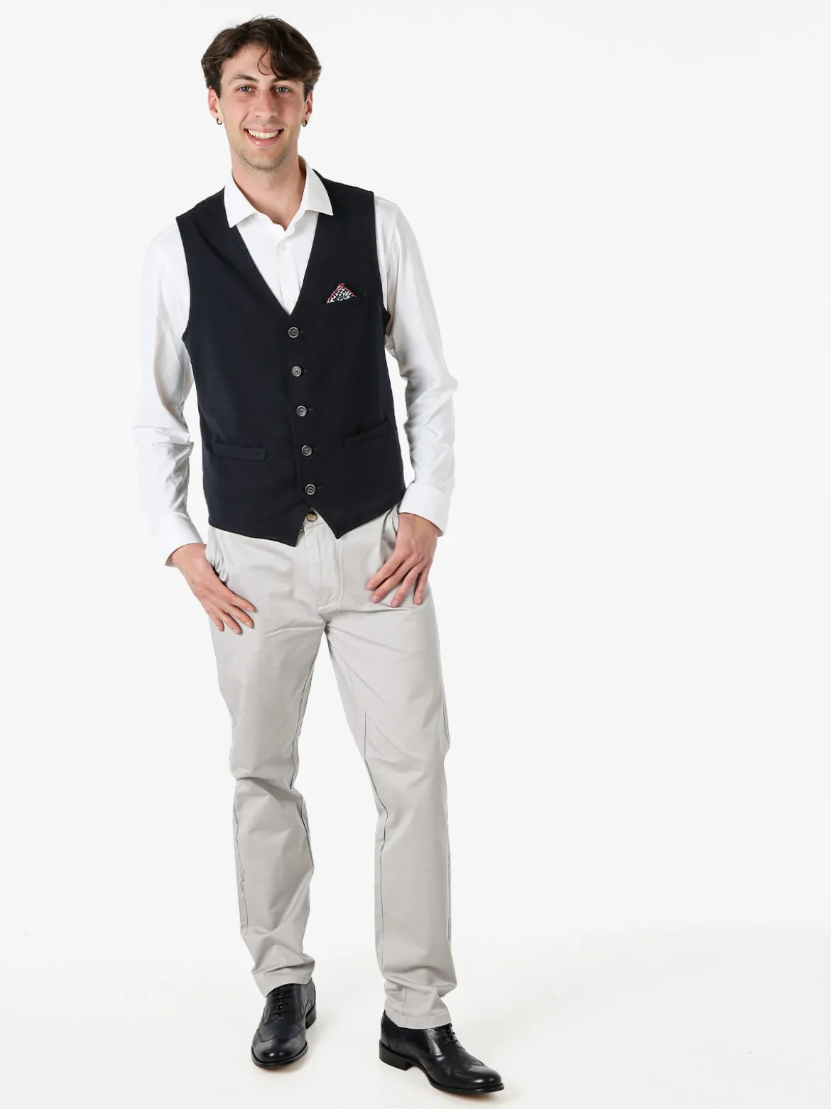 Andy Don B Gilet casual da uomo con bottoni - blu scuro