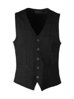 Andy Don B Gilet classico da uomo con bottoni - nero