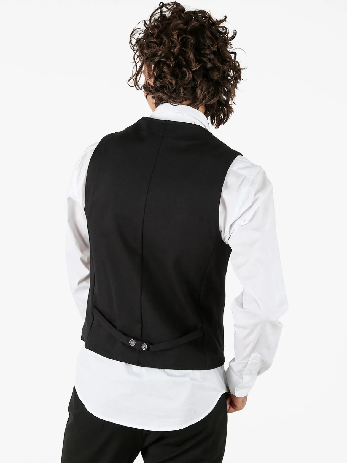 Andy Don B Gilet classico da uomo con bottoni - nero