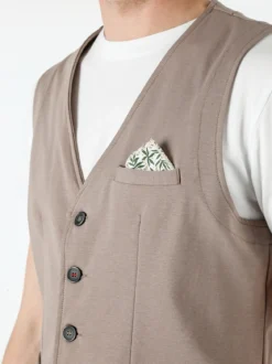 Andy Don B Gilet da uomo in tinta unita con bottoni - fango