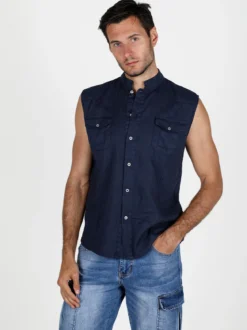 And You Camicia smanicata da uomo in lino