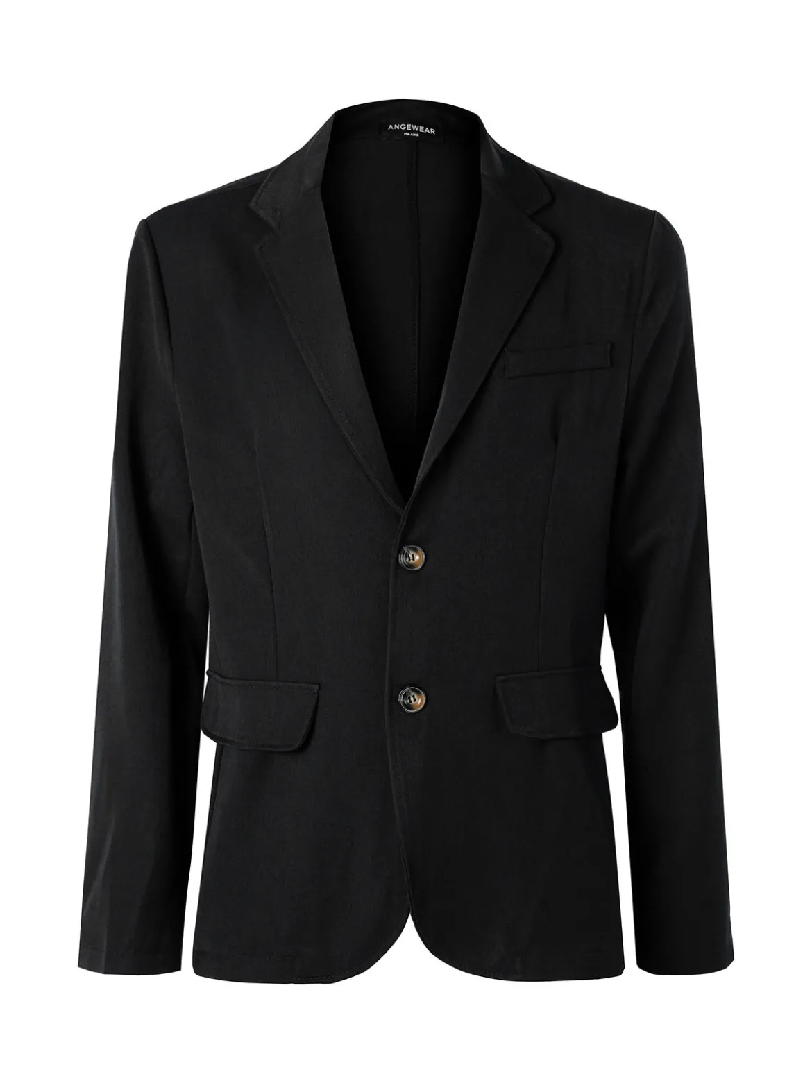 Ange Wear Blazer da uomo leggero con bottoni - nero