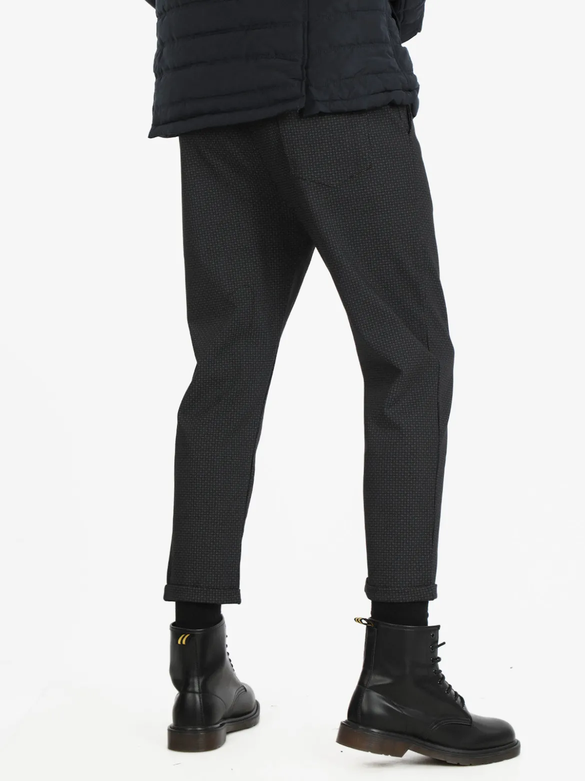 Ange Wear Pantaloni casual da uomo con culisse e risvolto