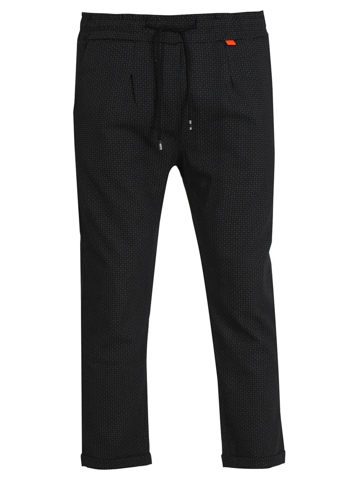Ange Wear Pantaloni casual da uomo con culisse e risvolto