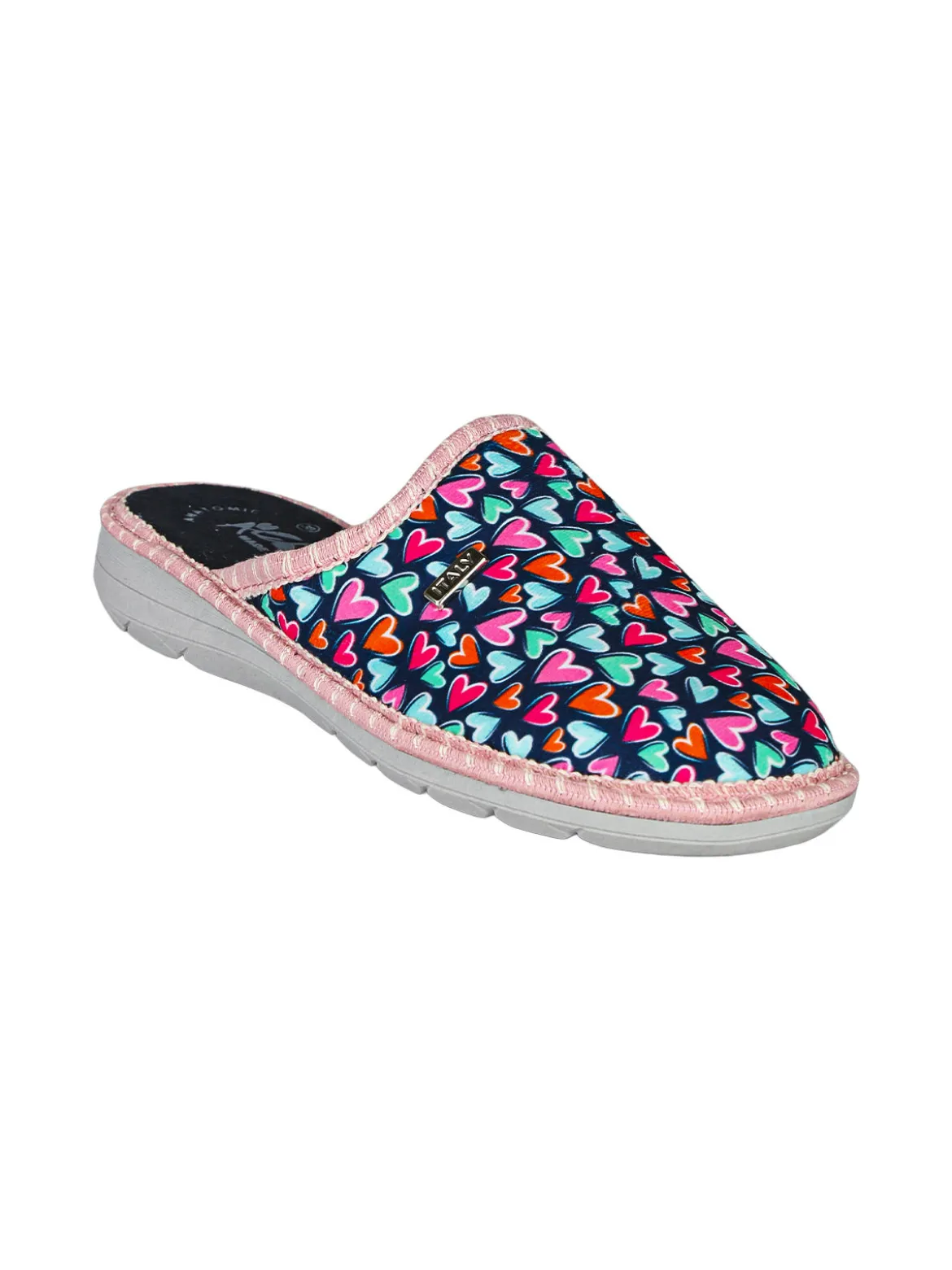 A Piedi Liberi Pantofole donna invernali stampa cuori - multicolore