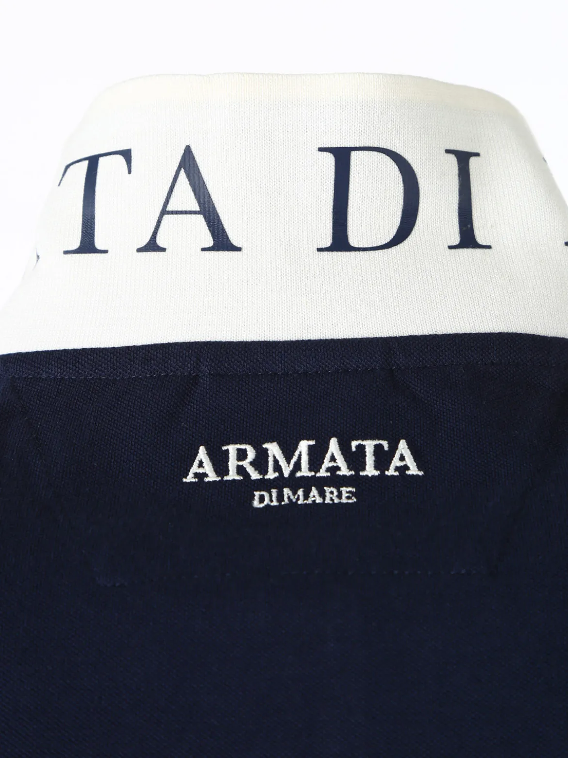 Armata Di Mare Polo da uomo in cotone a maniche corte con stampa - blu scuro
