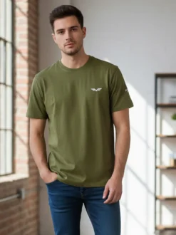 Armata Di Mare T-shirt girocollo da uomo in cotone - militare