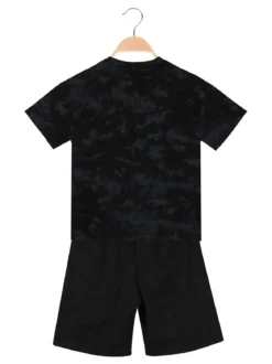 Armata Militare Completo corto da bambino in cotone con t-shirt e bermuda - nero