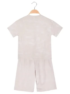 Armata Militare Completo corto da bambino in cotone con t-shirt e bermuda - beige
