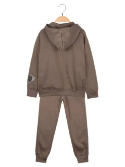 Armata Militare Completo 3 pezzi da bambino con cappuccio e zip - marrone