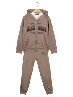Armata Militare Completo 3 pezzi da ragazzo con cappuccio e zip - marrone