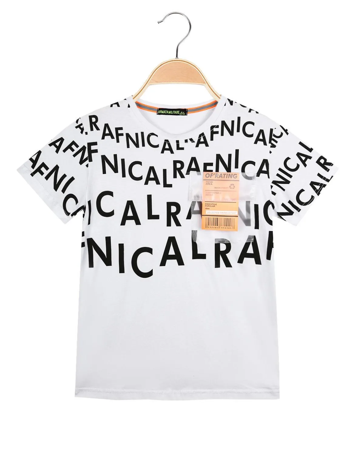 Armata Militare T-shirt con scritte e taschino trasparente