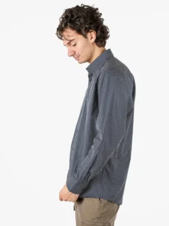 Ascot Sport Camicia da uomo in cotone a maniche lunghe con stampe - blu scuro