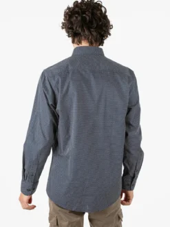 Ascot Sport Camicia da uomo in cotone a maniche lunghe con stampe - blu scuro