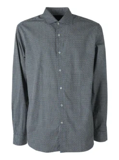 Ascot Sport Camicia da uomo in cotone a maniche lunghe con stampe - multicolore