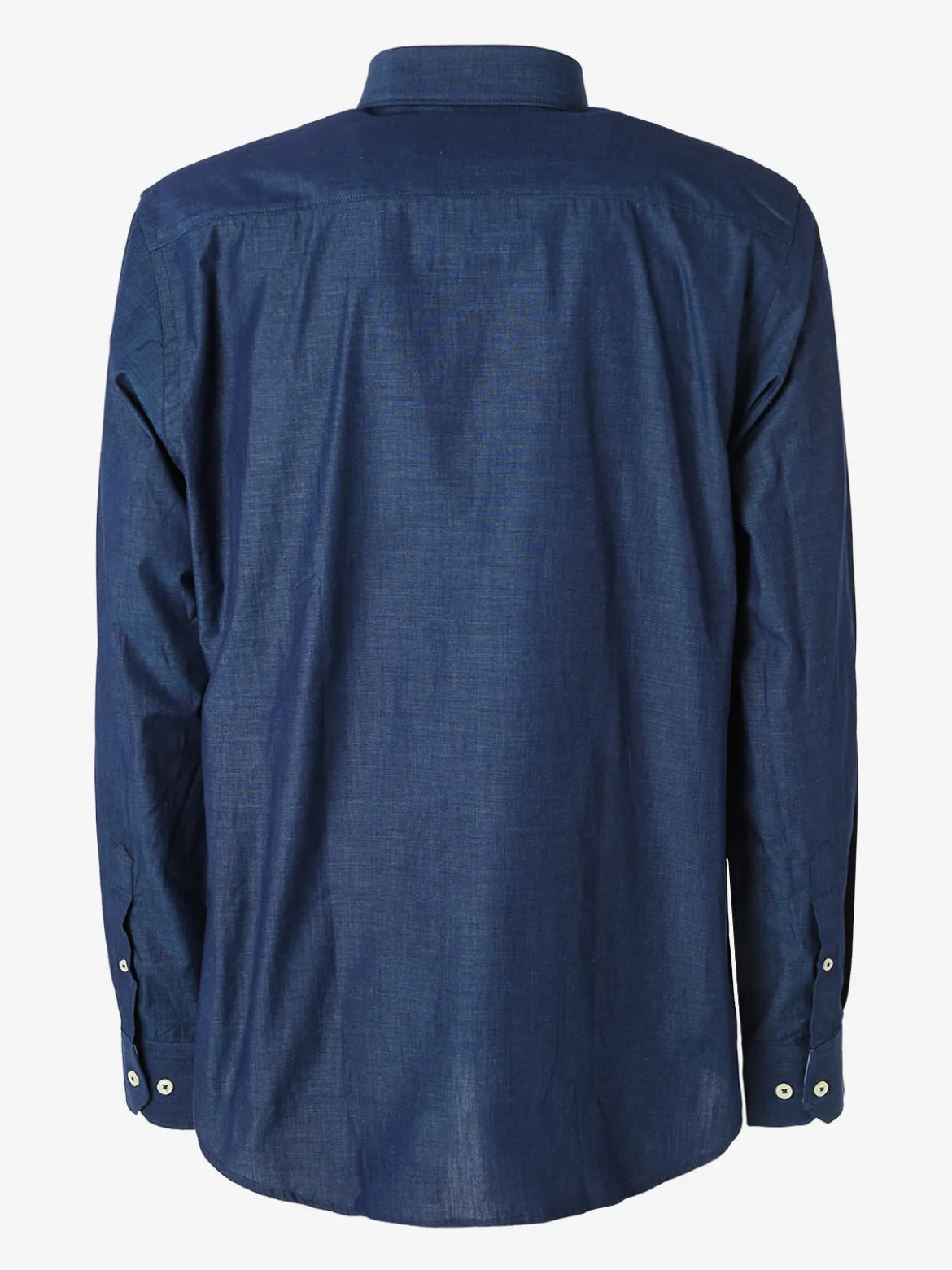 Ascot Sport Camicia da uomo in cotone a maniche lunghe con taschino - blu