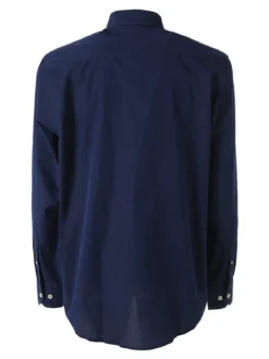 Ascot Sport Camicia da uomo in cotone a maniche lunghe con taschino - blu scuro