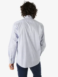 Ascot Sport Camicia da uomo in cotone stretch a maniche lunghe con taschino - multicolore