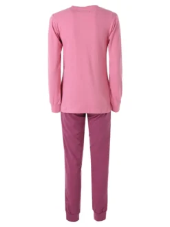 A Sette Pigiama lungo da donna in cotone interlock con stampa disegno - rosa