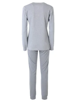 A Sette Pigiama lungo da donna in cotone interlock con stampa disegno - grigio