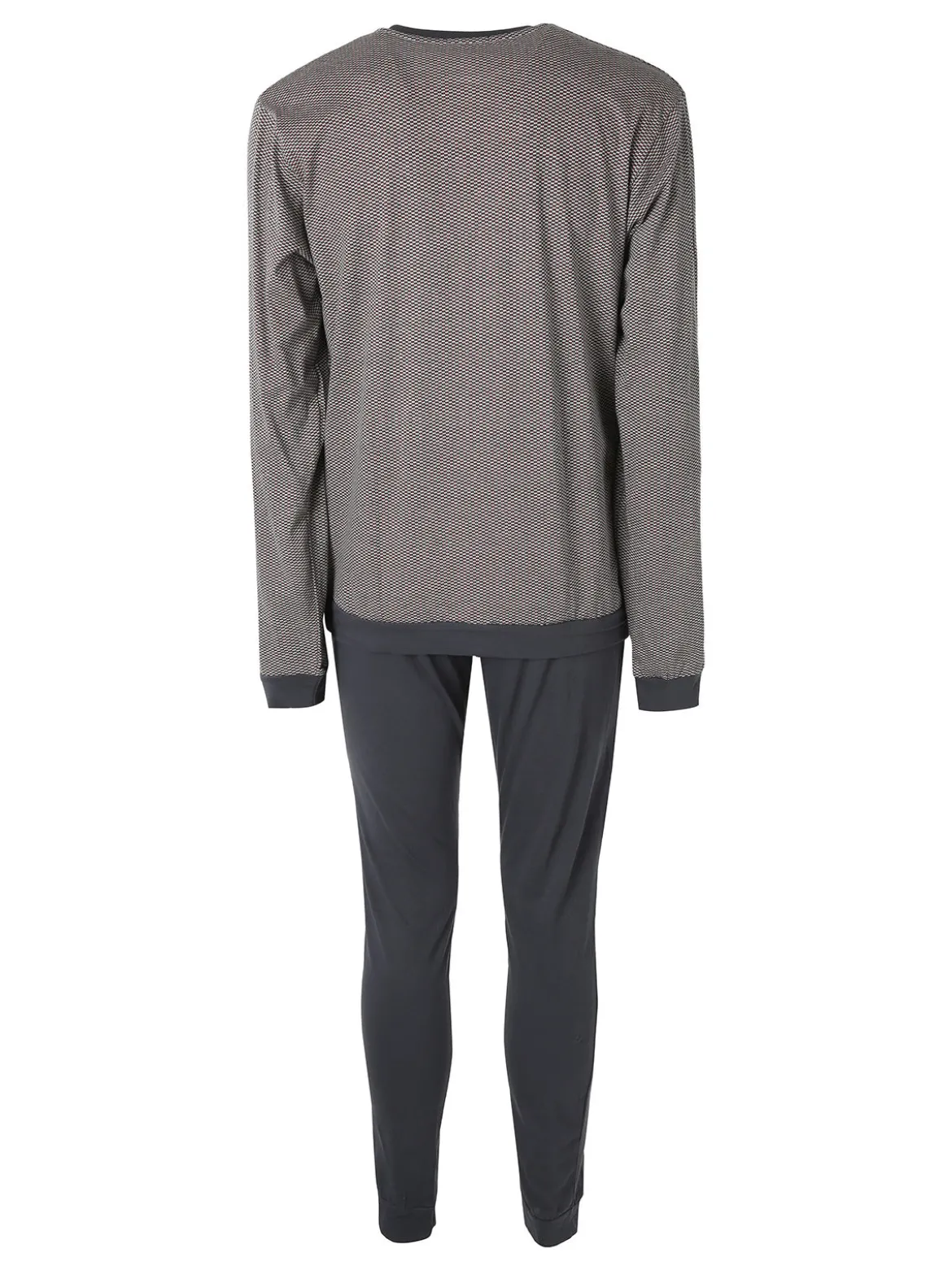 A Sette Pigiama lungo da uomo in cotone - grigio