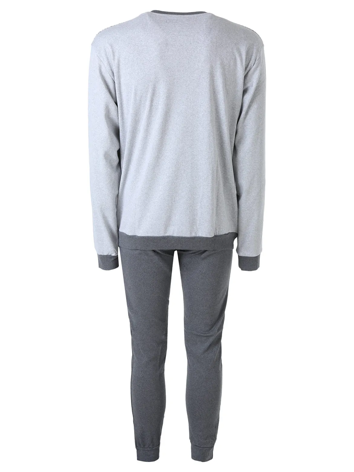 A Sette Pigiama lungo da uomo in cotone interlock - grigio