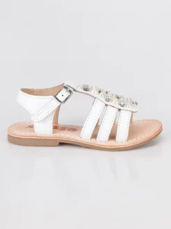 Asso Sandali bianchi con perle e strass