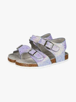 Asso Sandali glitter da bambina con doppia fibbia a strappo - lilla