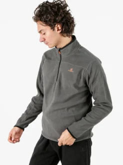 Athl Dpt Felpa da uomo mezza zip in micropile con bordi a contrasto - antracite