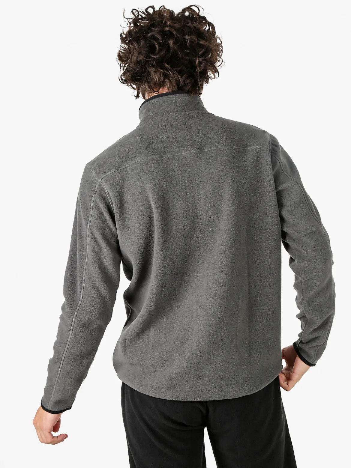 Athl Dpt Felpa da uomo mezza zip in micropile con bordi a contrasto - antracite