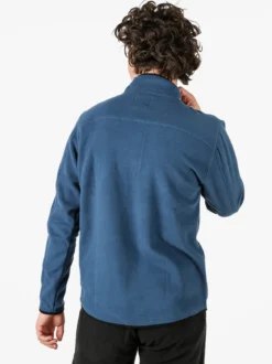 Athl Dpt Felpa da uomo mezza zip in micropile con bordi a contrasto - cielo
