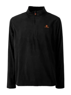 Athl Dpt Felpa da uomo mezza zip in micropile - nero