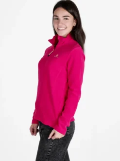 Athl Dpt Felpa donna in micropile mezza zip