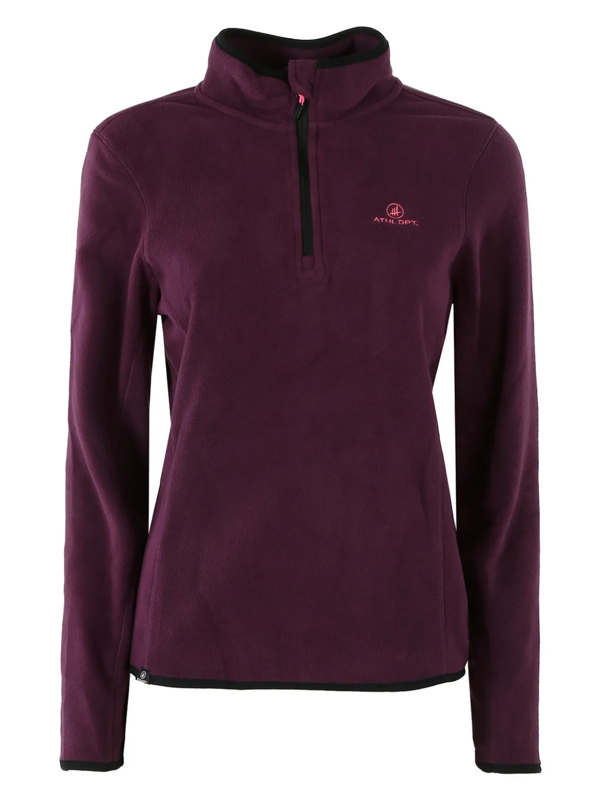 Athl Dpt Felpa donna mezza zip in micropile - viola