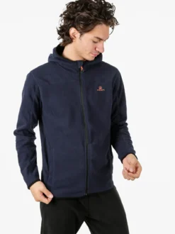 Athl Dpt Felpa uomo con cappuccio e zip in micropile - blu scuro