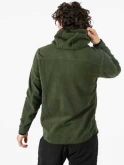Athl Dpt Felpa uomo con cappuccio e zip in micropile - militare
