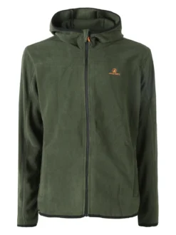 Athl Dpt Felpa uomo con cappuccio e zip in micropile - militare